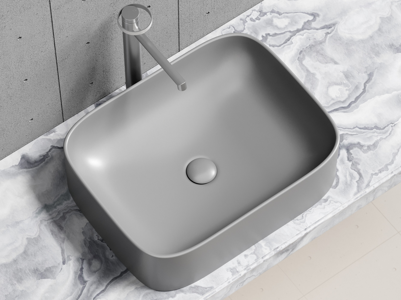 Фото Раковина Ceramicanova Element CN6052MH накладная 50,5 × 38 × 15 см, антрацит матовый