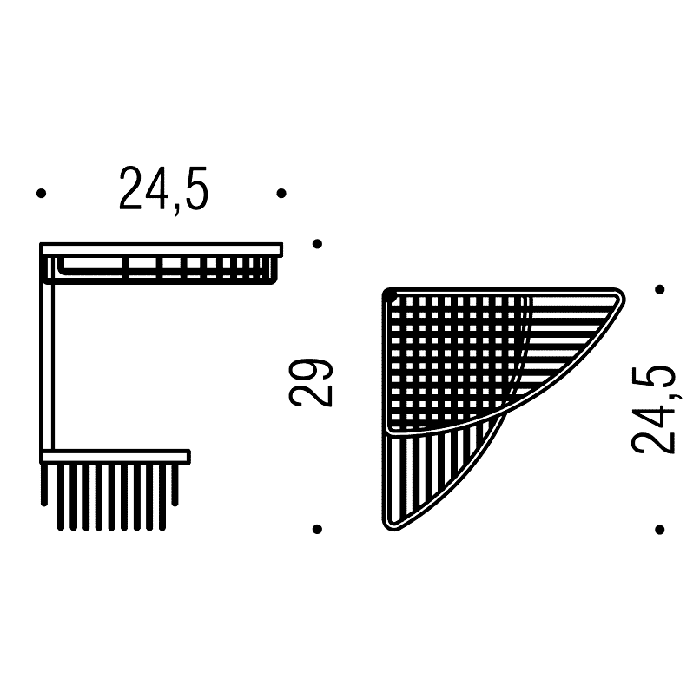 Фото Полка Colombo Angolari B9609.CR подвесная хром глянец