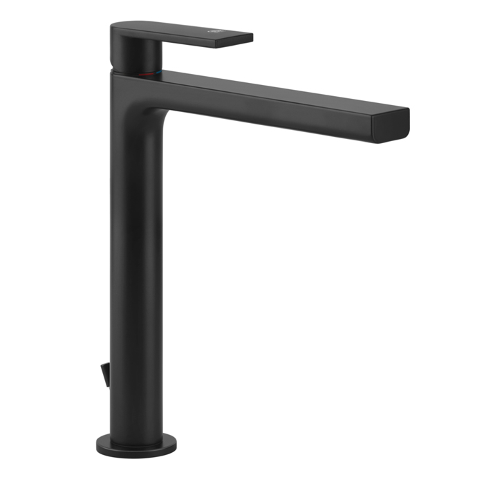 Фото Смеситель Gessi Via manzoni 38603#299 для раковины с донным клапаном, черный матовый