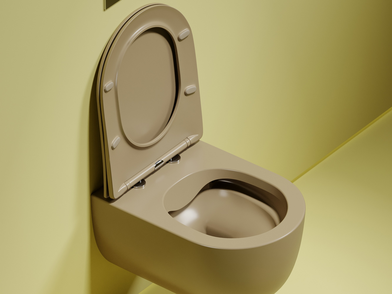 Фото Унитаз Ceramicanova Modena CN6063MC безободковый с сиденьем подвесной, капучино матовый