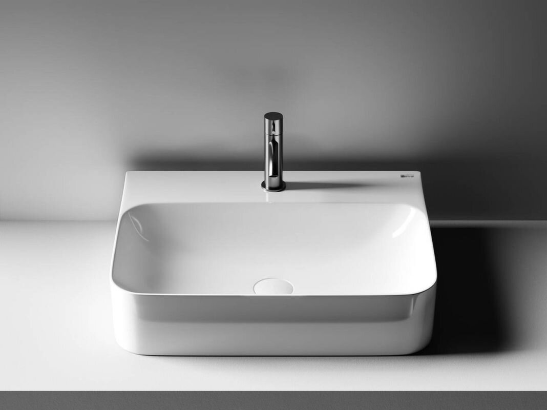 Фото Раковина Ceramicanova Aura CN2001 подвесная 60 × 47 × 13,5 см, белый глянцевый