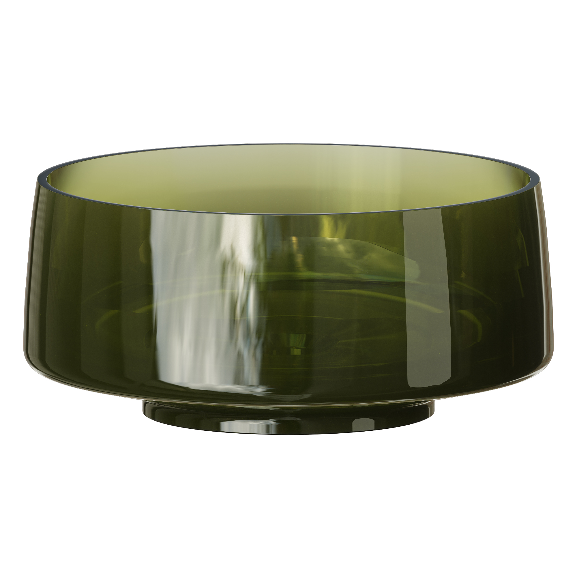 Фото Раковина Boheme Glow 810-G-OL накладная круглая 40 см, Olive (прозрачный изумрудный)