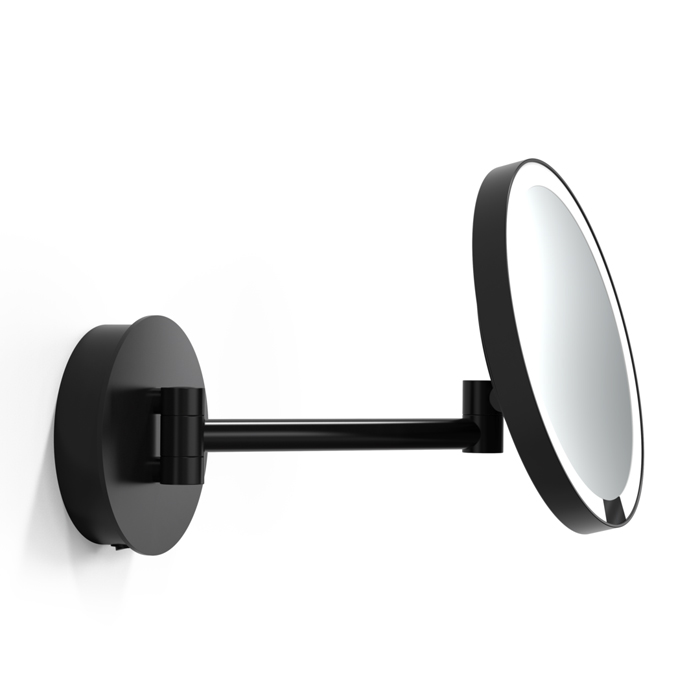 Фото Зеркало Decor Walther Round 0125860 косметическое подвесное с подсветкой увел 5x, черный матовый