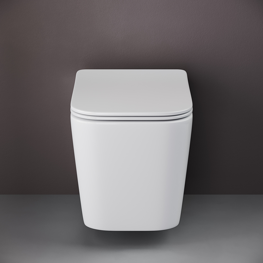 Фото Унитаз Ceramicanova Cubic CN1806 безободковый с сиденьем подвесной, белый глянцевый