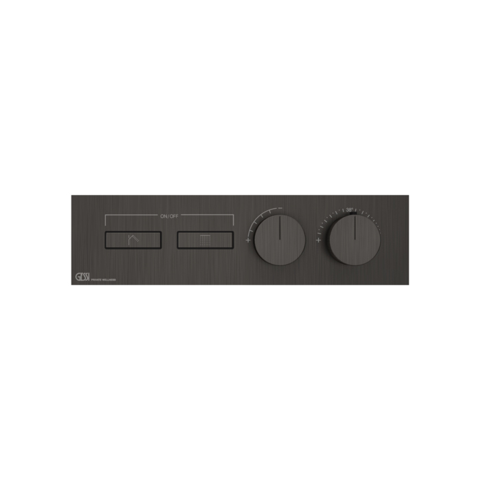 Фото Смеситель Gessi Hi-Fi 63012#707 для душа термостат, черный хром браш pvd