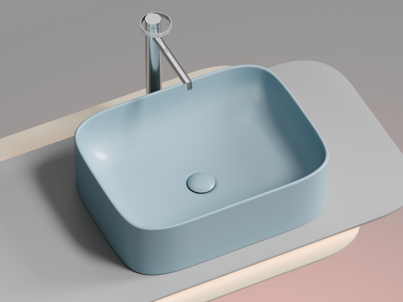 Фото Раковина Ceramicanova Element CN6052ML накладная 50,5 × 38 × 15 см, голубой матовый