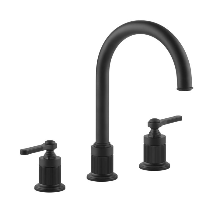 Фото Смеситель Gessi Venti20 65015#299 для раковины с донным клапаном, черный матовый