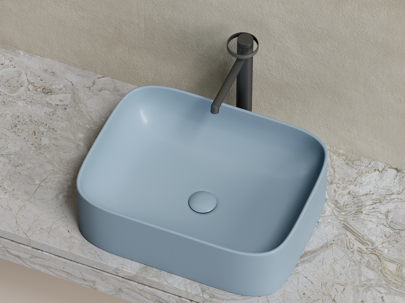 Фото Раковина Ceramicanova Element CN6052MHL накладная 50,5 × 38 × 15 см, серо-голубой матовый