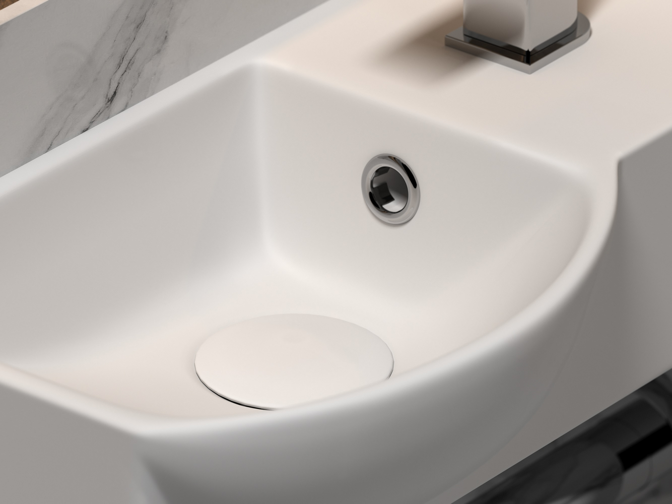 Фото Раковина Ceramicanova Element CN6039L подвесная 40 × 22 × 12 см, белый глянцевый