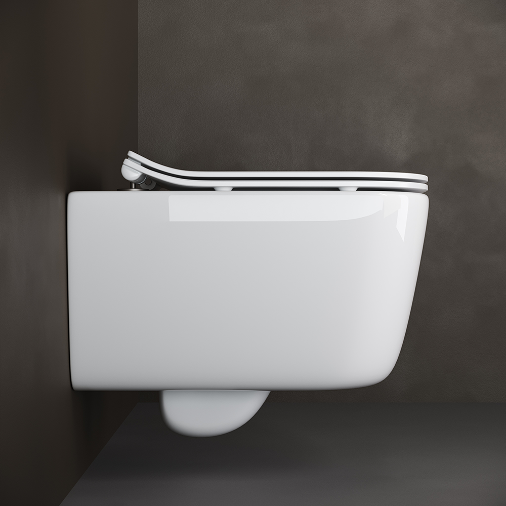 Фото Унитаз Ceramicanova New day CN3005 безободковый с сиденьем подвесной, белый глянцевый