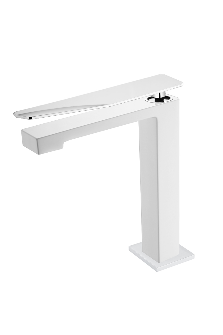 Фото Смеситель для раковины Boheme Q 142-WCR.2 белый глянец/хром глянец