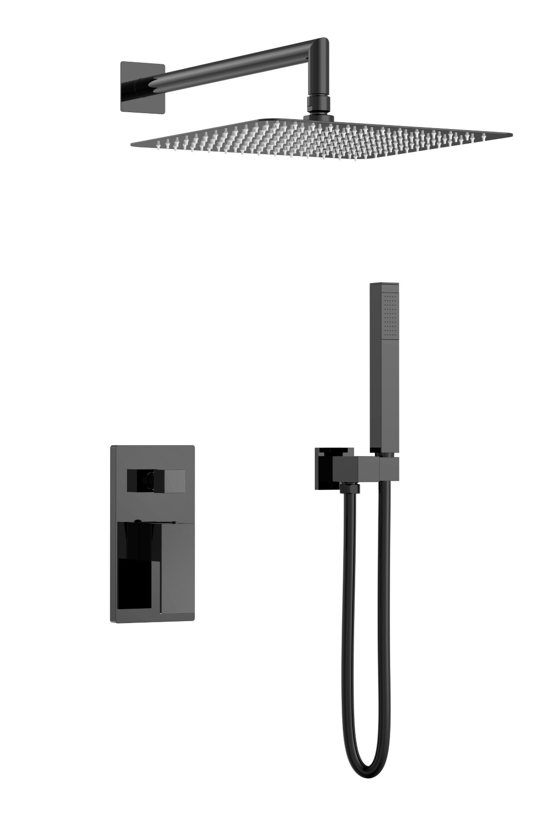 Фото Смеситель для душа Boheme Qubic 474-3-SGM графит глянец