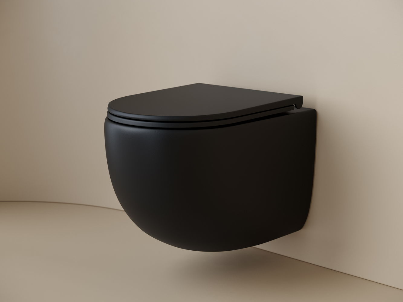 Фото Унитаз Ceramicanova UP CN4007MB с сиденьем подвесной, черный матовый