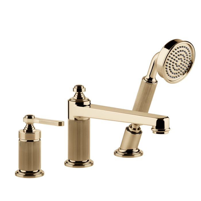 Фото Смеситель Gessi Venti20 65037#735 на борт ванны, бронза глянец pvd