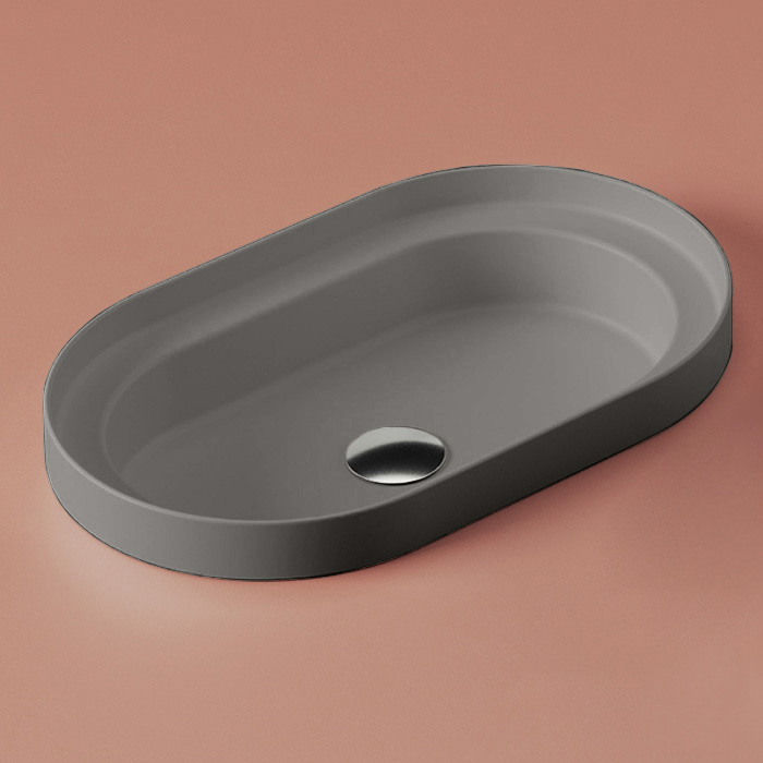 Фото Раковина Artceram Fuori Scala TFL033 15 00 накладная 58 см, цвет grigio oliva