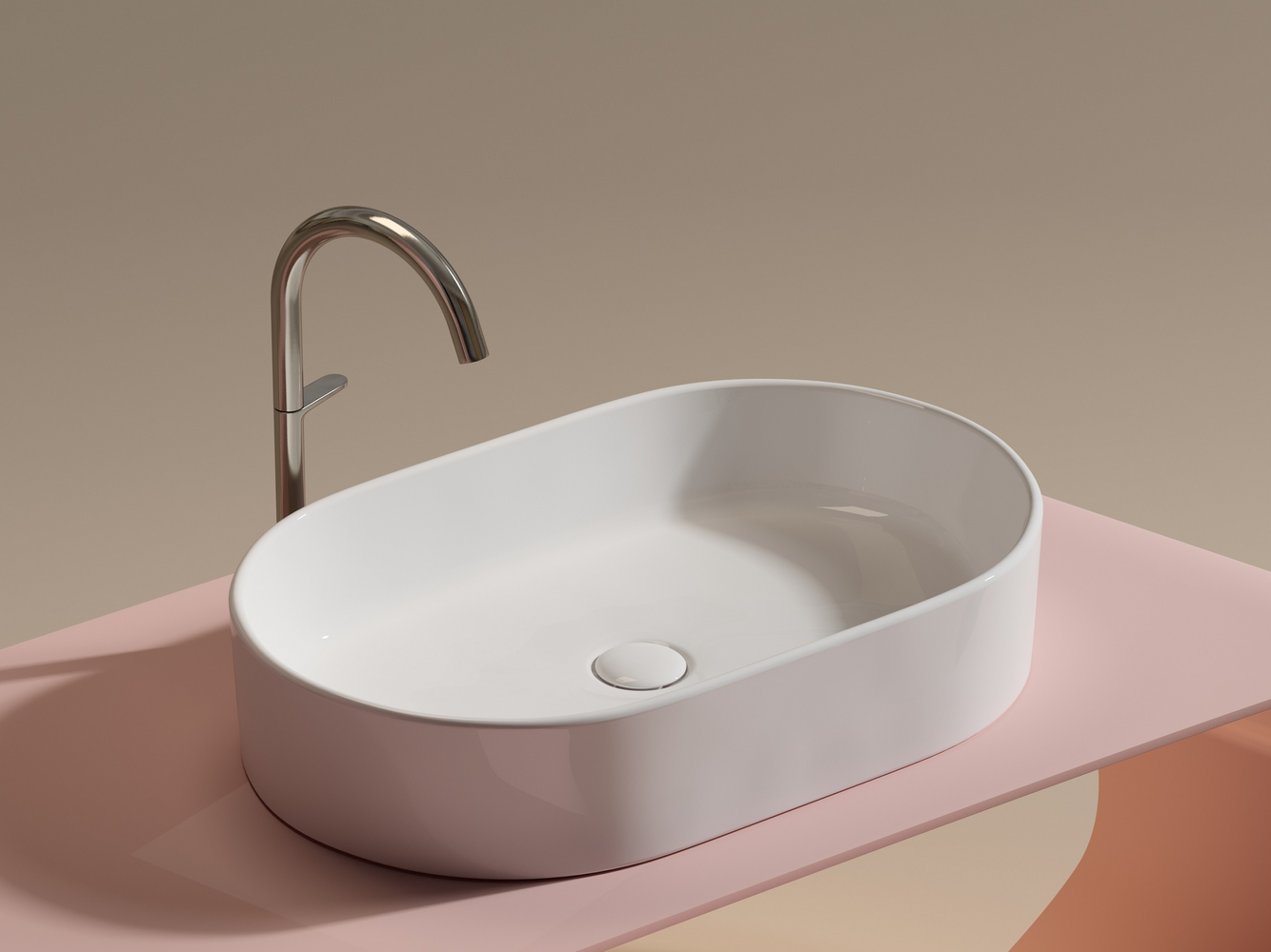 Фото Раковина Ceramicanova Element CN6048 накладная 60 × 38,5 × 12,2 см, белый глянцевый