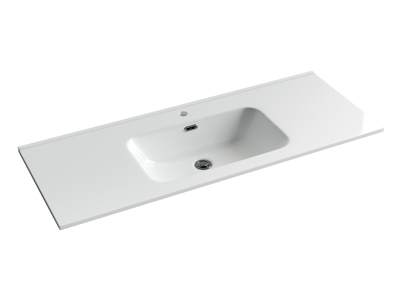 Фото Раковина Ceramicanova Element CN7006 мебельная 121 × 46,5 × 18 см, белый глянцевый