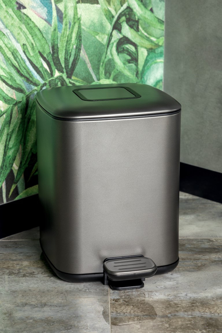 Фото Мусорное ведро Boheme Q 10948-GM, gun metall, графит матовый 9 л