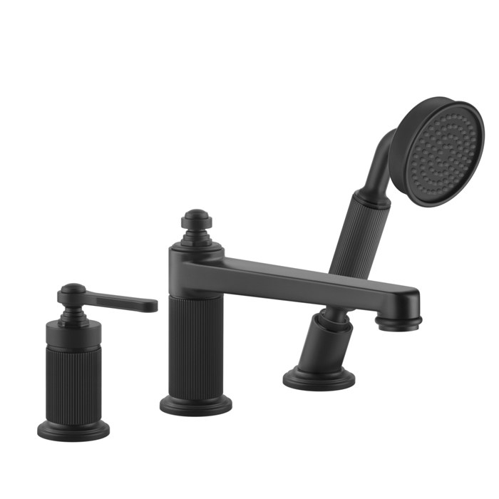 Фото Смеситель Gessi Venti20 65037#299 на борт ванны, черный матовый