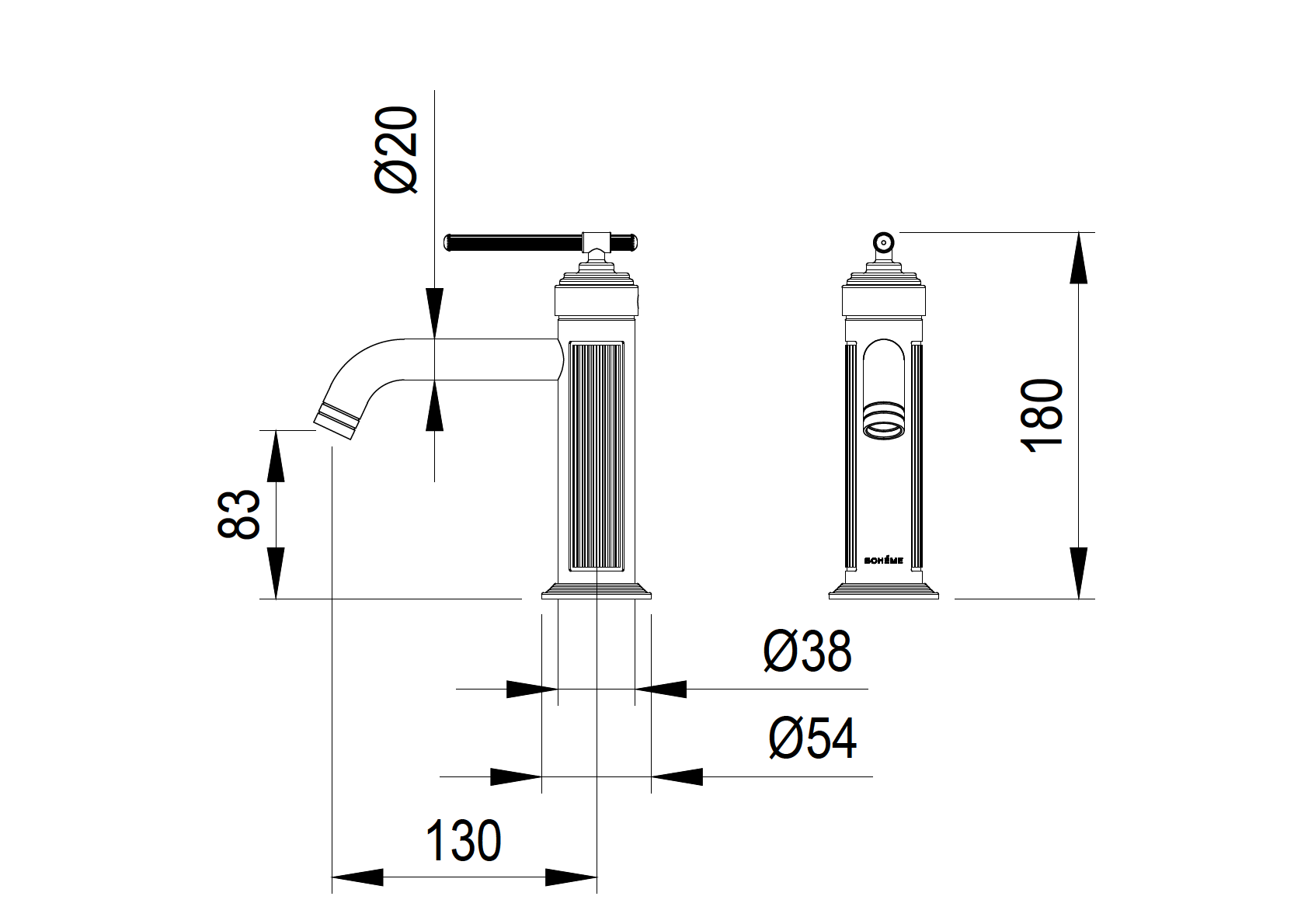 Фото Смеситель для раковины Boheme Eterna 171-BR бронза
