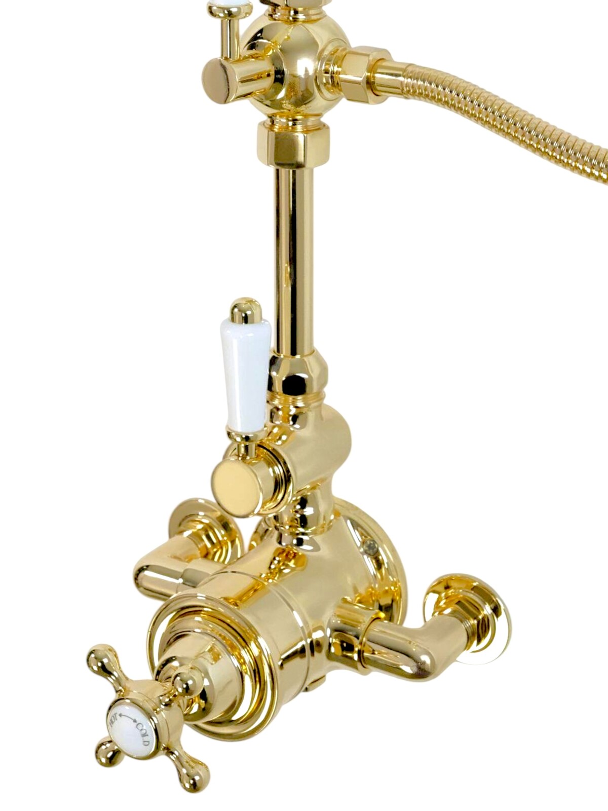 Фото Душевая стойка Migliore King 32880 с термостатом, золото глянец