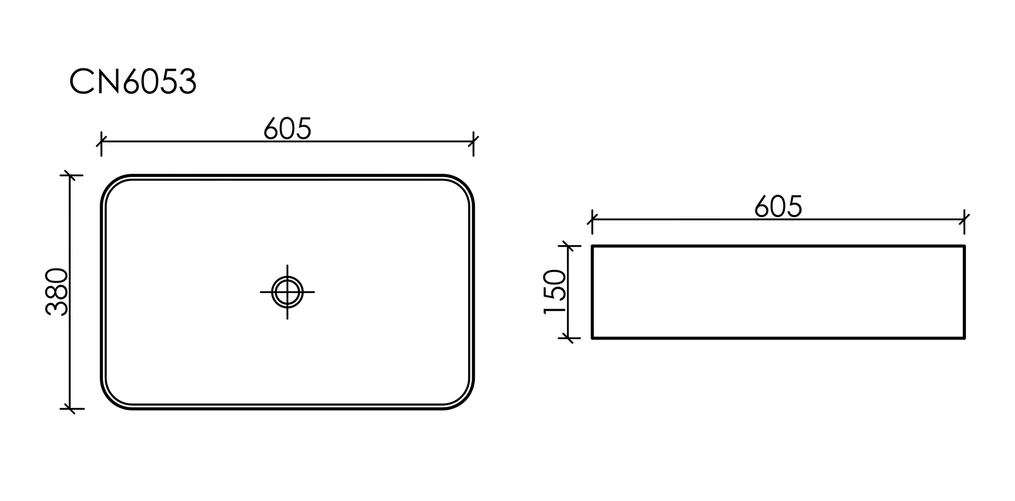 Фото Раковина Ceramicanova Element CN6053 накладная 60,5 × 38 × 15 см, белый глянцевый