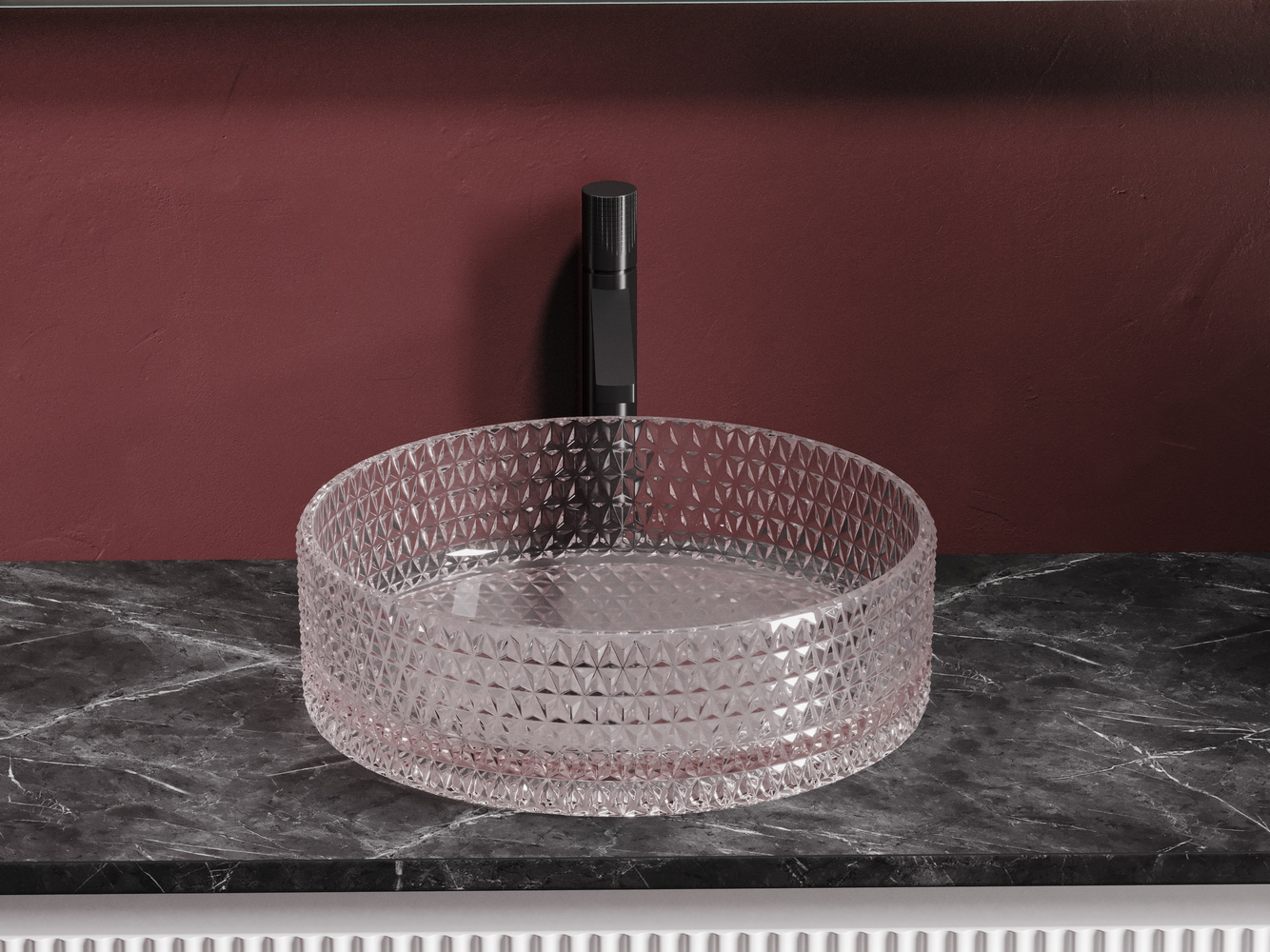 Фото Раковина Ceramicanova Cristal CN6061 накладная 36 × 36 × 11,2 см, розовый глянцевый