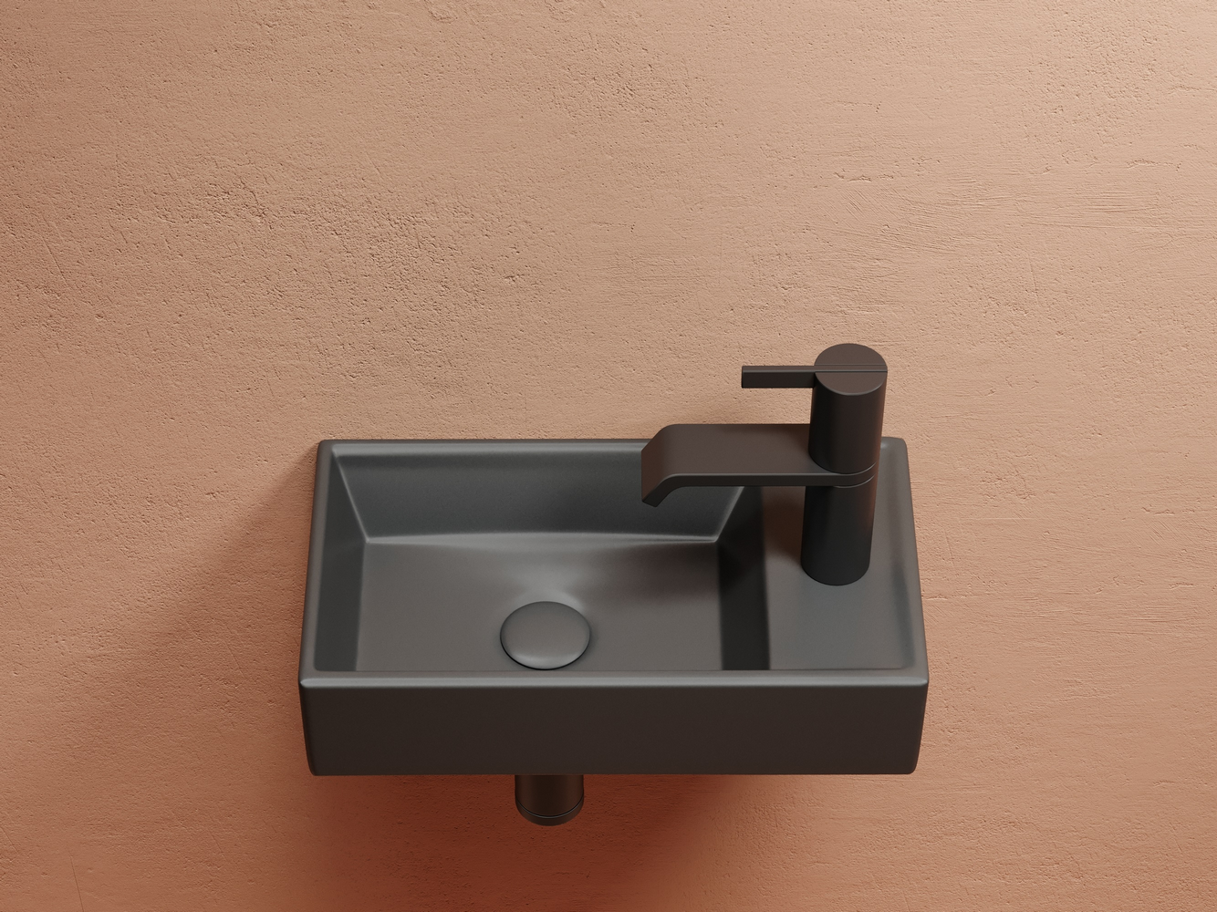 Фото Раковина Ceramicanova Element CN6051LMDH подвесная 41 × 22,5 × 10,5 см, темный антрацит матовый