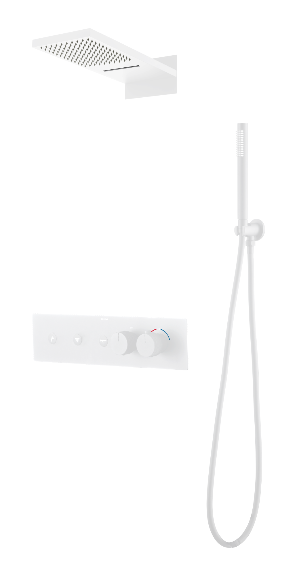 Фото Душевая система Boheme Fusion 131-MW с термостатом белый матовый