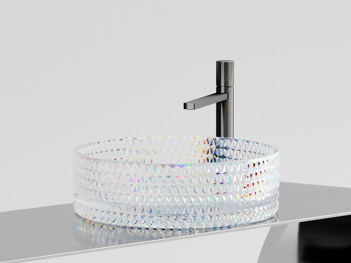 Фото Раковина Ceramicanova Cristal CN6059 накладная 36 × 36 × 11,2 см, неон глянцевый