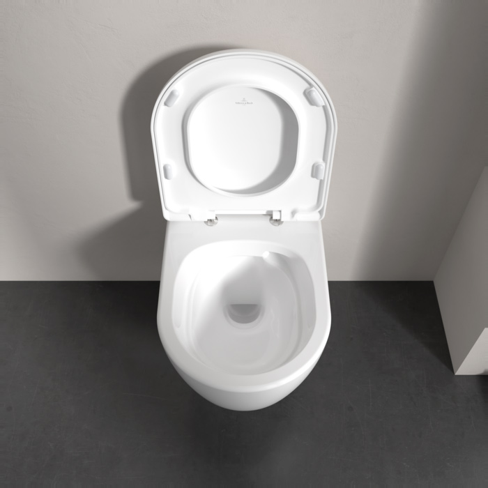 Фото Унитаз подвесной Villeroy & Boch Skyla 5656CL01, безободковый, с сиденьем с микролифтом, белый глянцевый