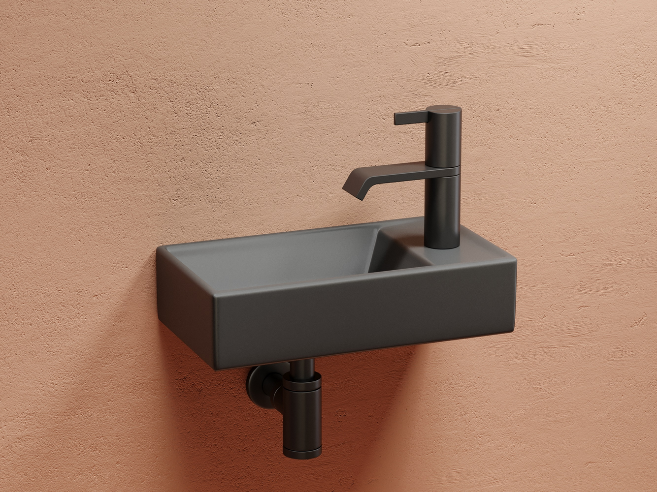Фото Раковина Ceramicanova Element CN6051LMDH подвесная 41 × 22,5 × 10,5 см, темный антрацит матовый