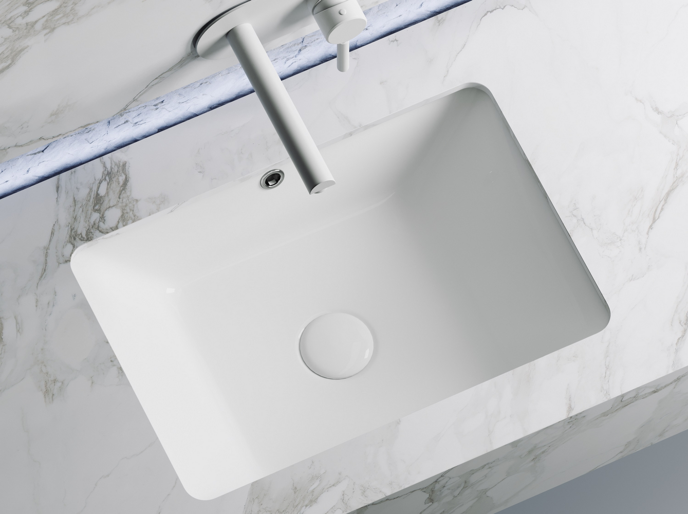 Фото Раковина Ceramicanova Element CN6045 встраиваемая под столешницу 55 × 40 × 18,5 см, белый глянцевый