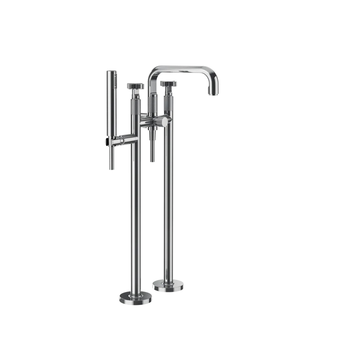 Фото Смеситель Gessi Inciso 58129#031 напольный для ванны с душем, хром