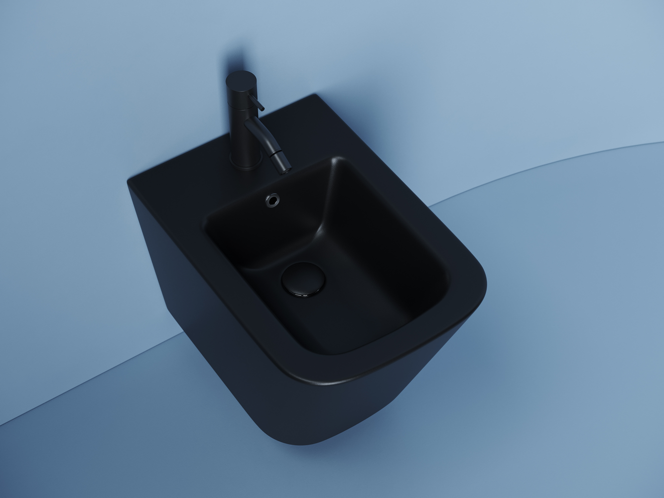 Фото Биде Ceramicanova Union CN4010MB подвесное, черный матовый
