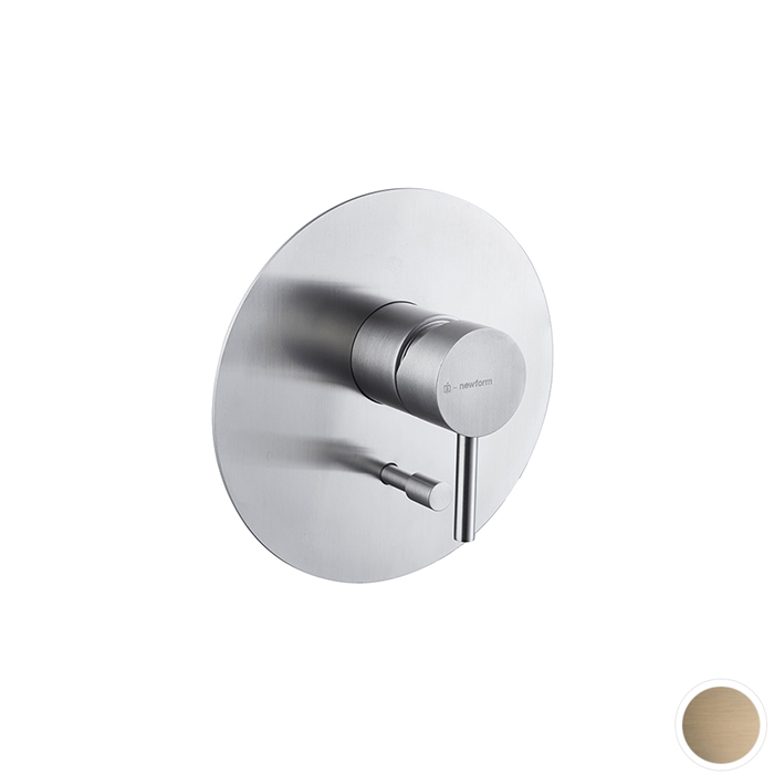 Фото Смеситель Newform X-Steel 316 69670EX.59.098 для душа с переключателем на 2 потока, шампань браш PVD
