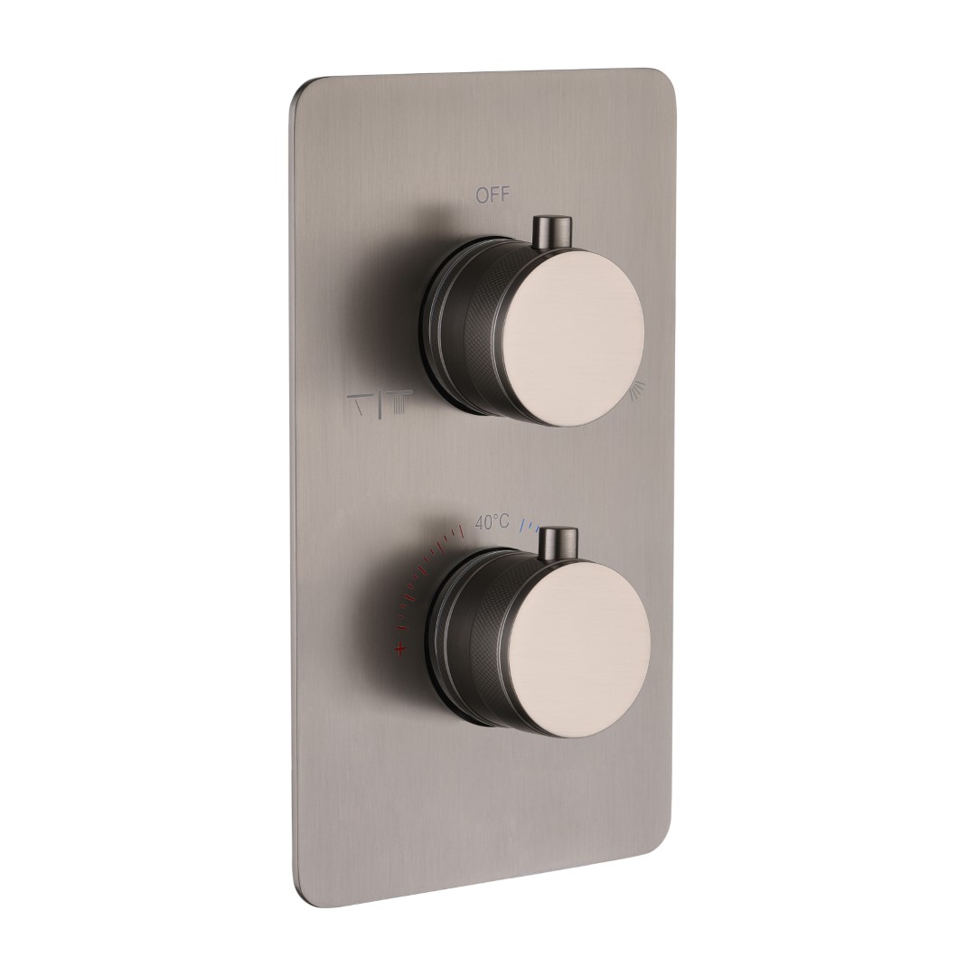 Фото Смеситель для душа Boheme Cell 134-2-GM термостат на 2 потока графит