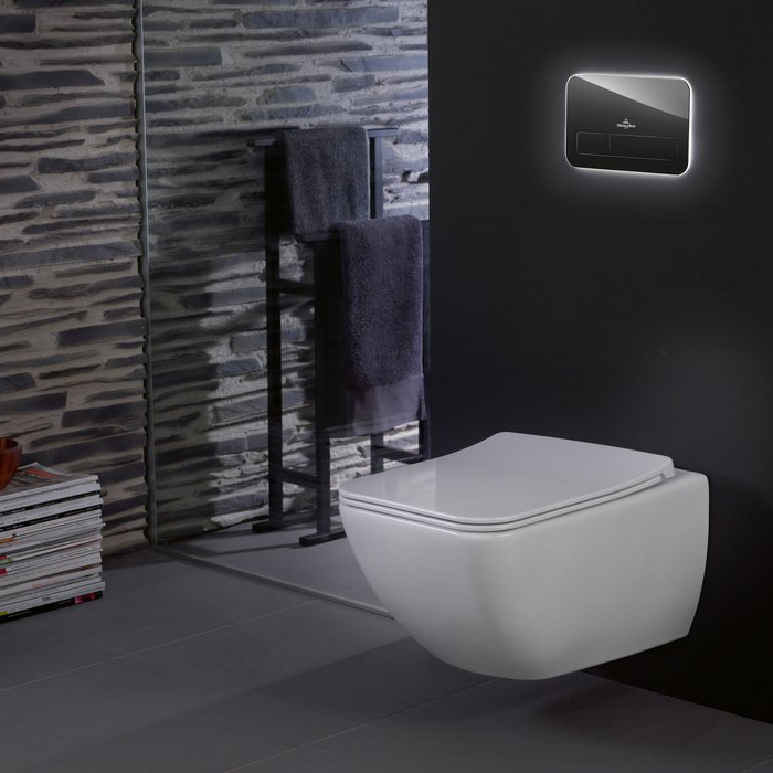 Фото Унитаз подвесной Villeroy & Boch Venticello 4611RLR1, безободковый, с сиденьем с микролифтом, белый глянцевый