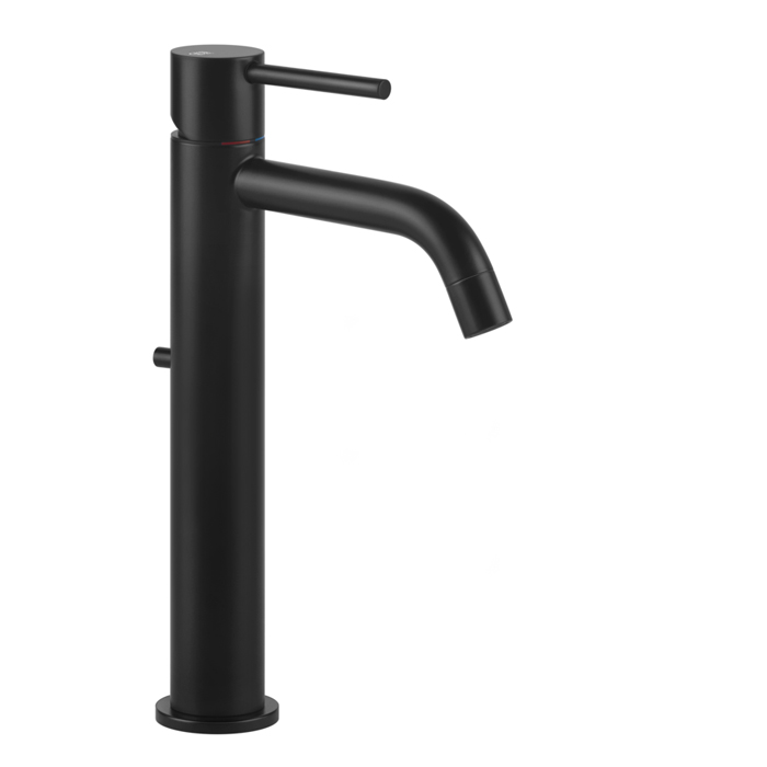Фото Смеситель Gessi Via tortona 18603#299 для раковины с донным клапаном, черный матовый