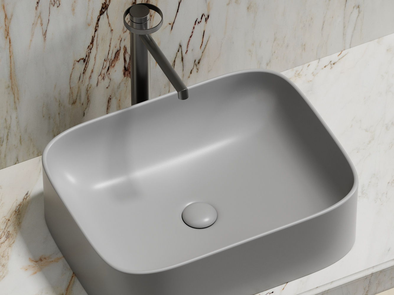 Фото Раковина Ceramicanova Element CN6052MSG накладная 50,5 × 38 × 15 см, серый матовый