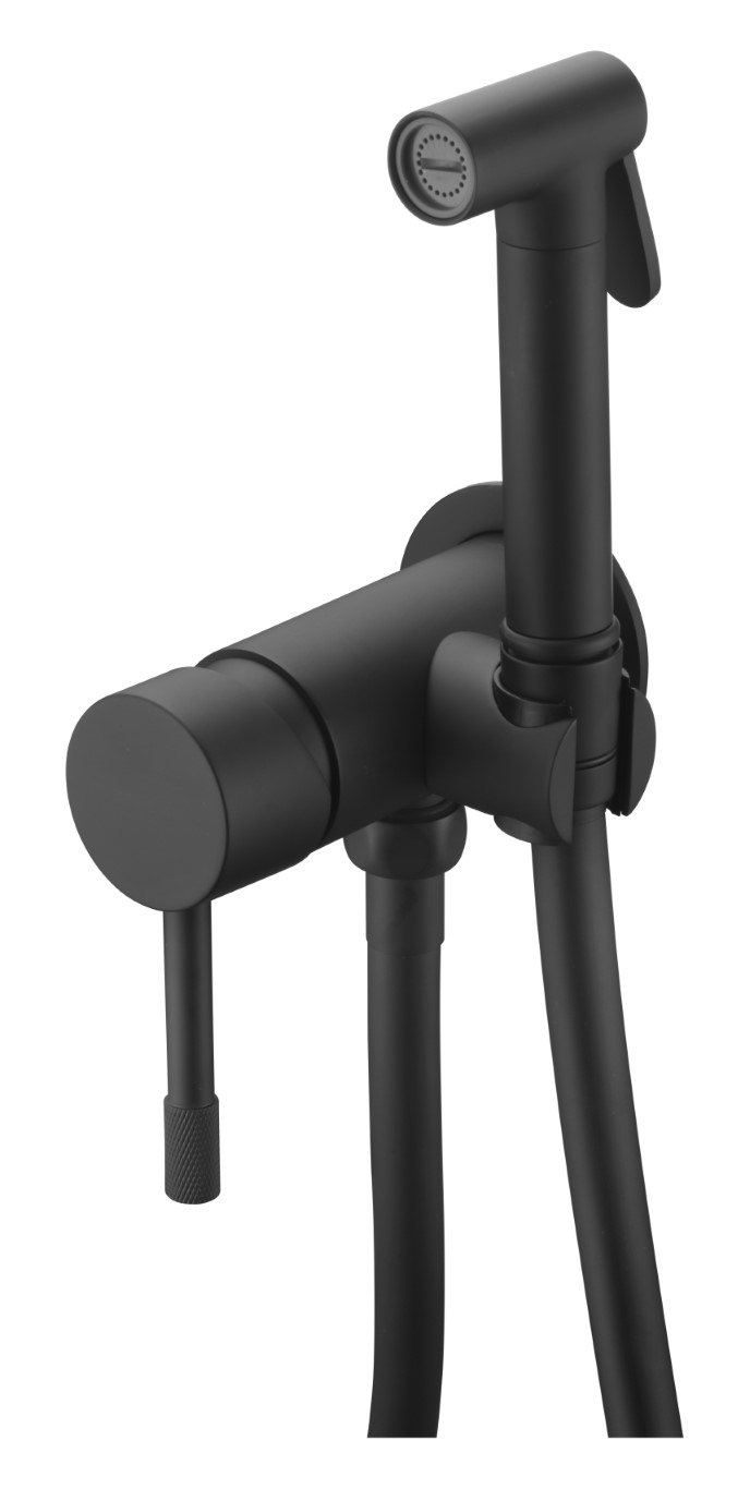 Фото Гигиенический душ Boheme Uno 467-B со смесителем черный матовый