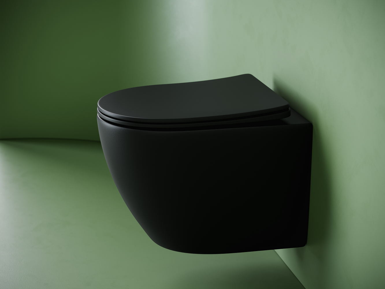 Фото Унитаз Ceramicanova Uno CN11001TMB с сиденьем подвесной, черный матовый