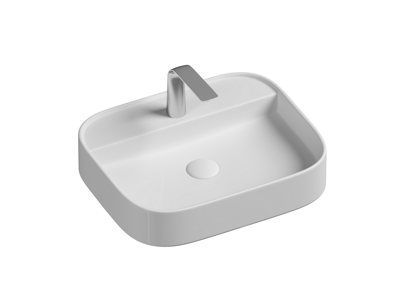 Фото Раковина Ceramicanova Element CN6034 накладная 55 × 45 × 11 см, белый глянцевый