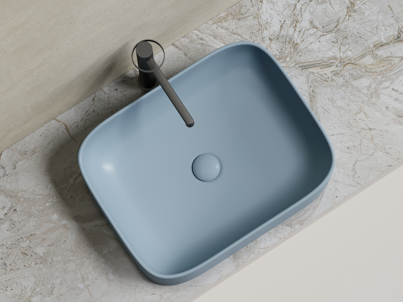 Фото Раковина Ceramicanova Element CN6052MHL накладная 50,5 × 38 × 15 см, серо-голубой матовый