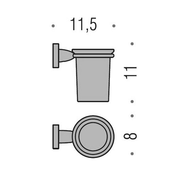 Фото Стакан Colombo Basic B2702.CR-VAN подвесной хром глянец/стекло матовое