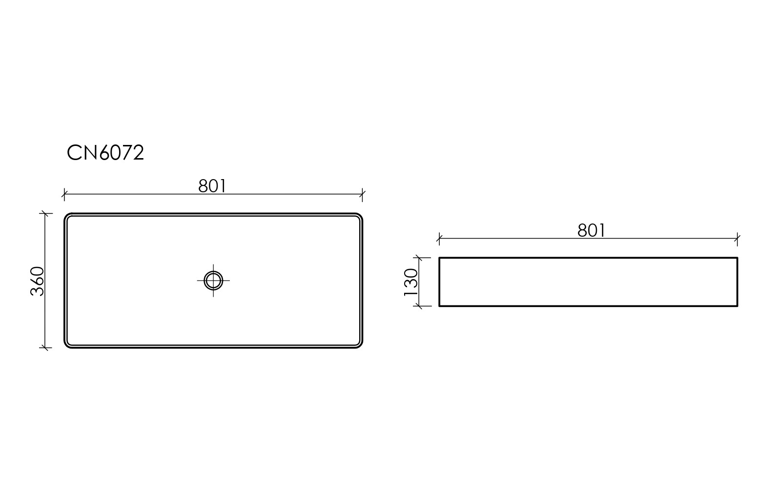 Фото Раковина Ceramicanova Element CN6072MB накладная 80,1 × 36,1 × 13 см, черный матовый