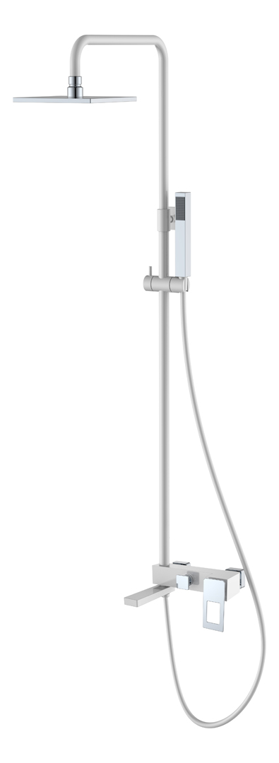 Фото Душевая стойка Boheme Q 148-WCR белый глянец/хром глянец