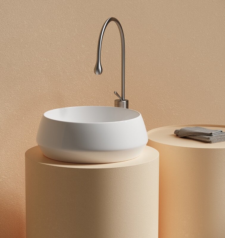 Фото Раковина Ceramicanova Maya CN12004 накладная 40 × 40 × 14 см, белый глянцевый