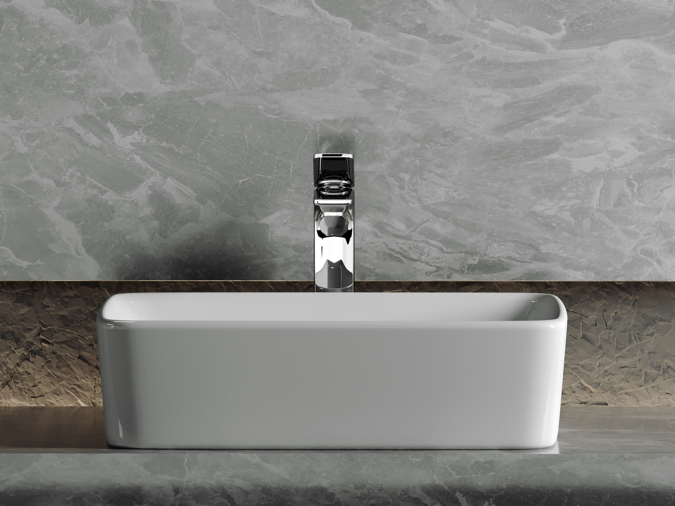 Фото Раковина Ceramicanova Element CN6037 накладная 48 × 37 × 13 см, белый глянцевый