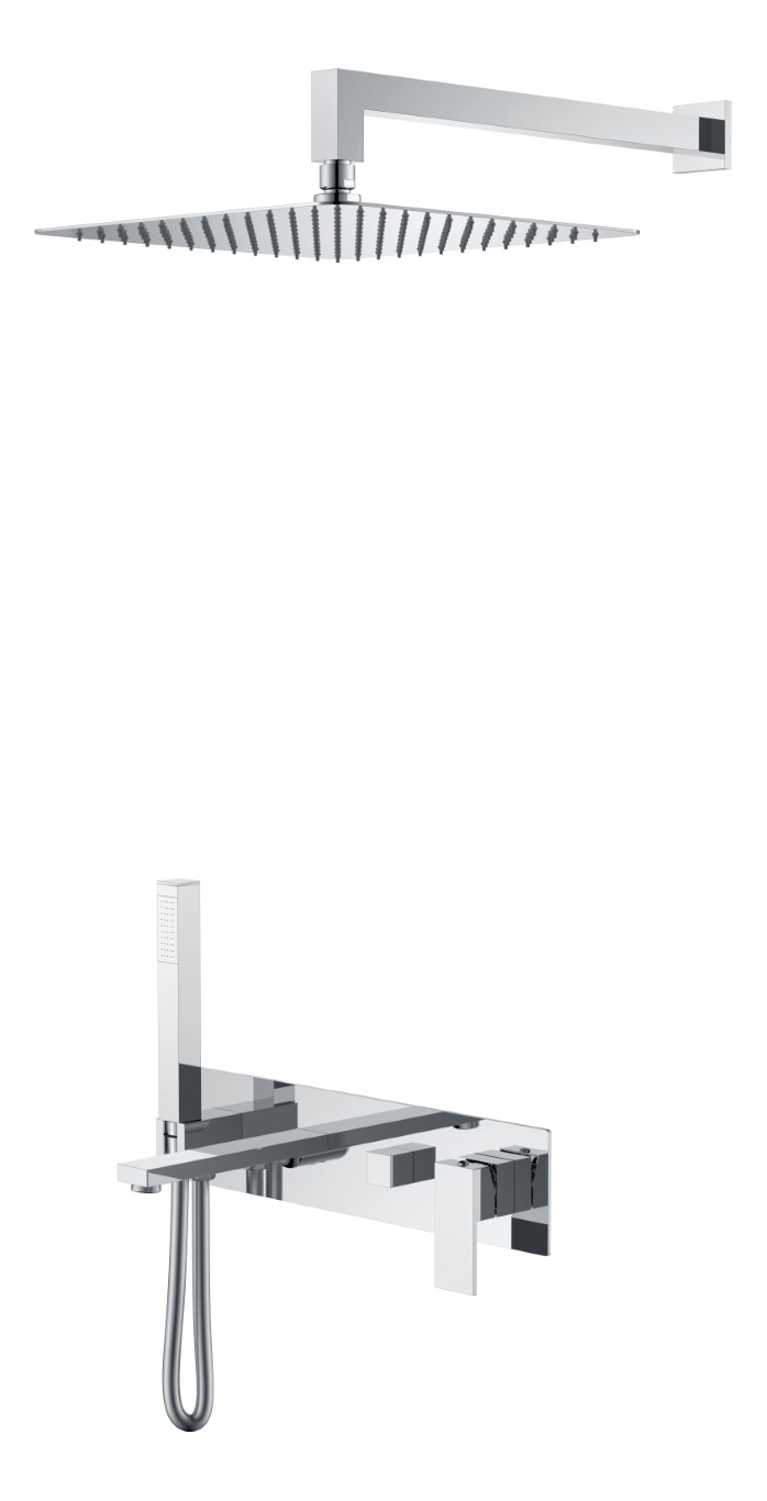 Фото Душевая система Boheme Qubic 474-CR с изливом хром